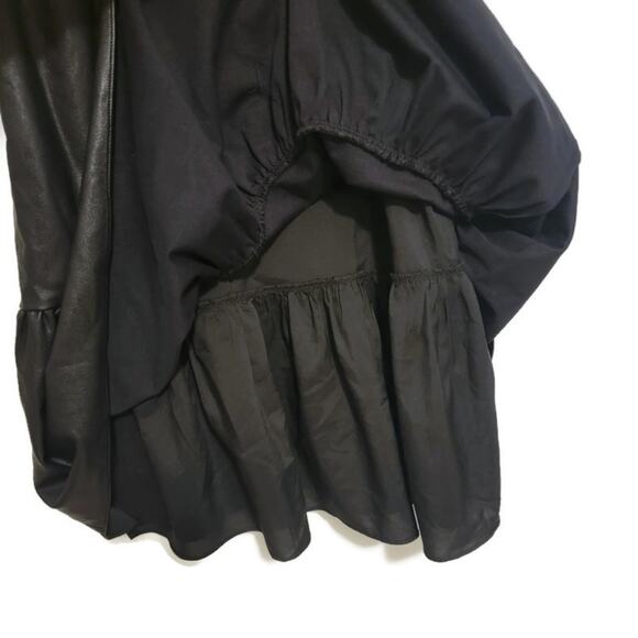 AMANDA UPRICHARD Faux Leather Sleeveless Drop Waist Black Mini Dress Size S - Picture 10 of 13